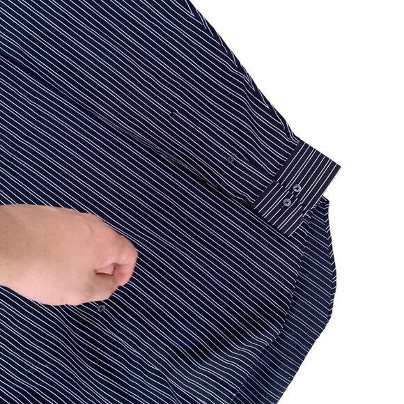 Rare Balmain Paris Dress Shirt Large Black White Stripe - Picture 8 of 10